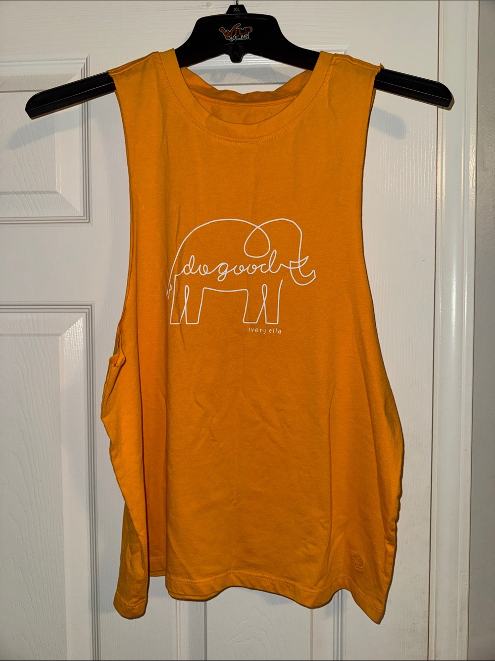 ivory ella Mustard Yellow Elephant Logo Tank